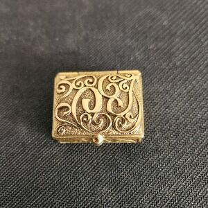 Vintage Corday Fame La Cache solid Perfume .13oz Brass Hinge Box